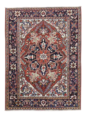 Traditional Antique Heriz Rug, 3'3'' X 4'4''