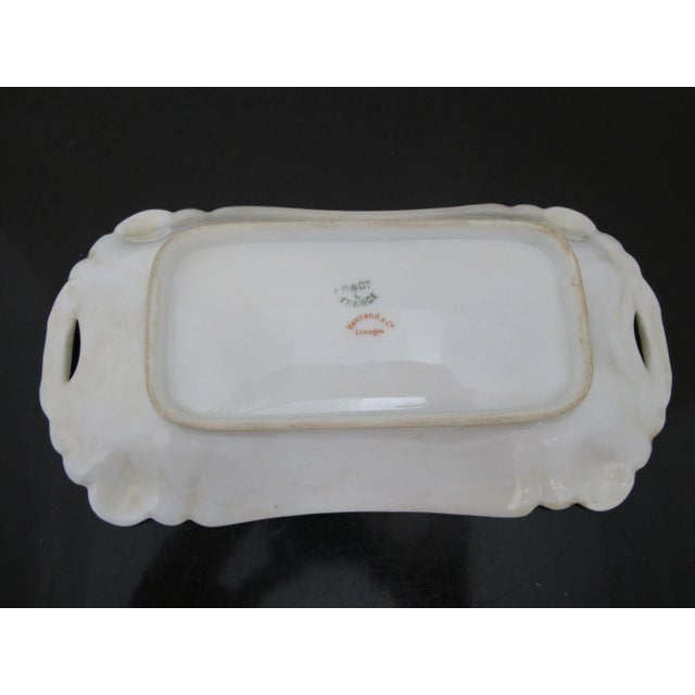 Limoges, France Haviland Limoges Pink &Yellow Flower Gold Trim Porcelain 8 3/4" Dish Tray For Sale - Image 4 of 6