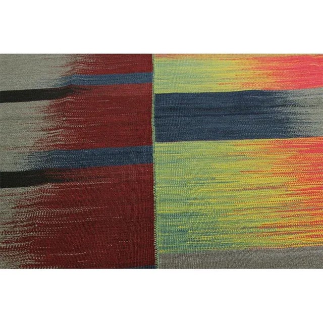 Burgundy Handwoven Scandinavian Style Persian Kilim Area Rug 9’8″ X 13’0″ For Sale - Image 8 of 13