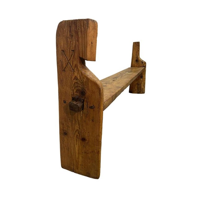 Antique 18th Century Fir Wood Bench For Sale - Image 5 of 6