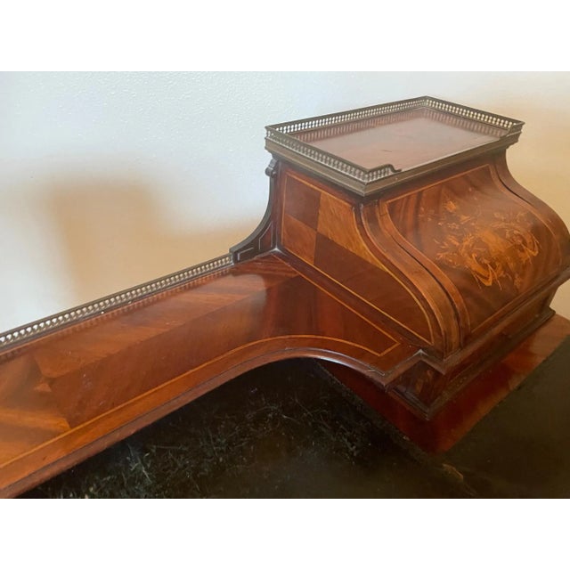 English English Regency Style Mahogany and Satinwood Inlaid Carlton House Desk. For Sale - Image 3 of 13