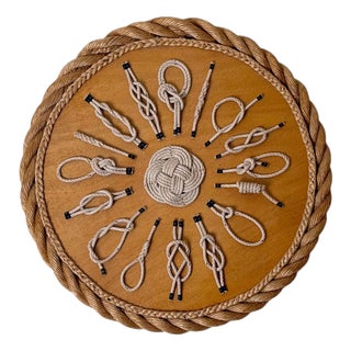 Vintage Nautical Rope Knot Wall Sculpture, 1970s For Sale