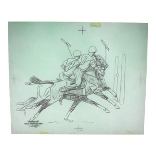 Paul Brown Polo Pencil on Acetate Drawing 5 For Sale