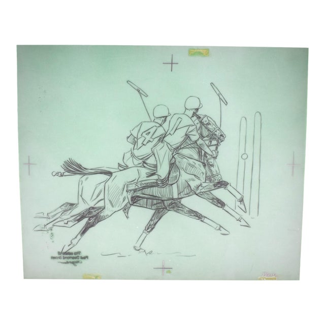 Paul Brown Polo Pencil on Acetate Drawing 5 For Sale