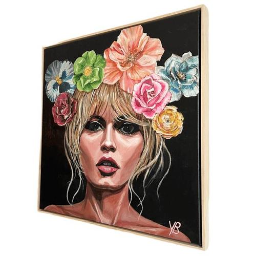 Yvonne Beeris, Brigitte Bardot Fleur Nocturne, Acrylic on Canvas, Framed For Sale - Image 10 of 10