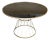 Mid Century Modern Gilded Allure Style Round Dining Table with Black Glass For Sale