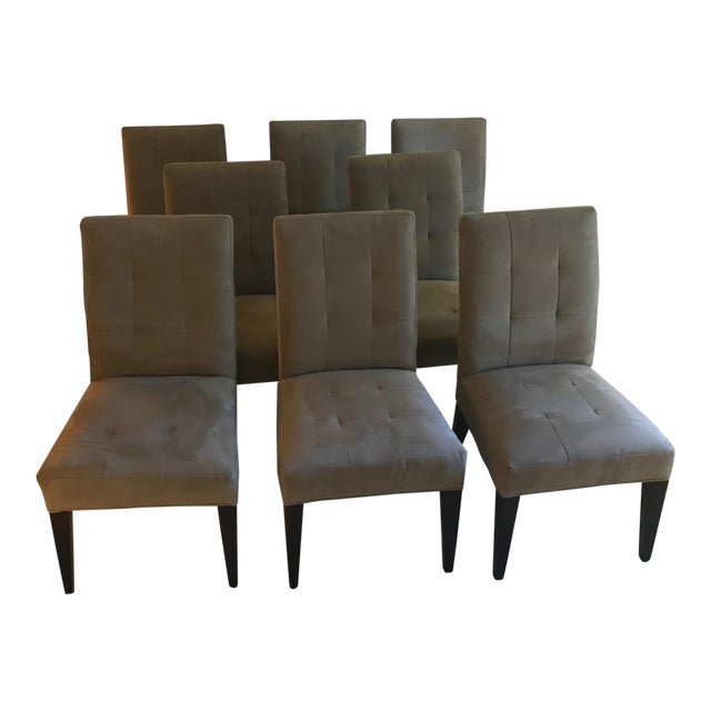 Crate And Barrel Ultra Suede Dining Room Chairs Set Of 8