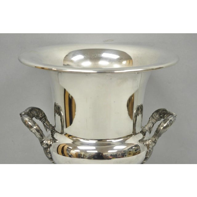 Traditional Vintage Poole Regency Silver Plated Trophy Cup Urn Champagne Chiller Ice Bucket For Sale - Image 3 of 14