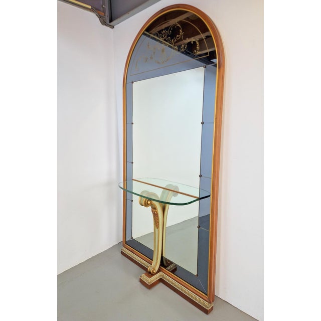 1960s Vintage Floor Mirror with Console Table from Cristal Art, Italy, 1960s For Sale - Image 5 of 18