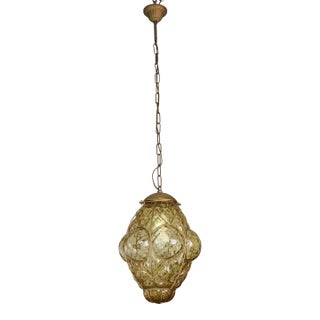 Amazing Amber Vintage Venetian Lantern, Seguso Murano Glass, 1960s For Sale