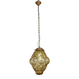 Amazing Amber Vintage Venetian Lantern, Seguso Murano Glass, 1960s