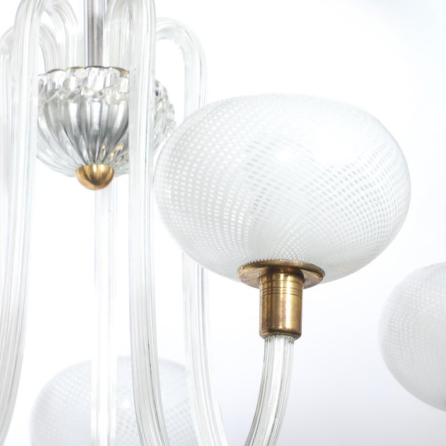 Mid-Century Hand-Blown Murano Glass 5-Arm Chandelier by Barovier & Toso For Sale - Image 16 of 18
