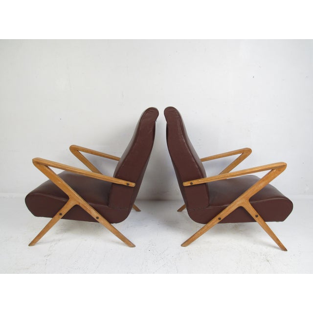 1970s Pair of Mid-Century Italian Lounge Chairs For Sale In New York - Image 6 of 12