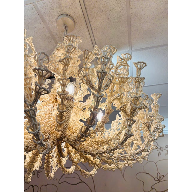 Sculpture Materials Palacek Seychelles Coco Chandelier in Cream For Sale - Image 7 of 11