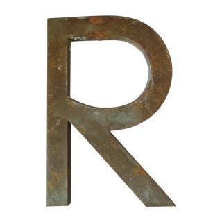 Vintage Bronze Letter R - Medium For Sale