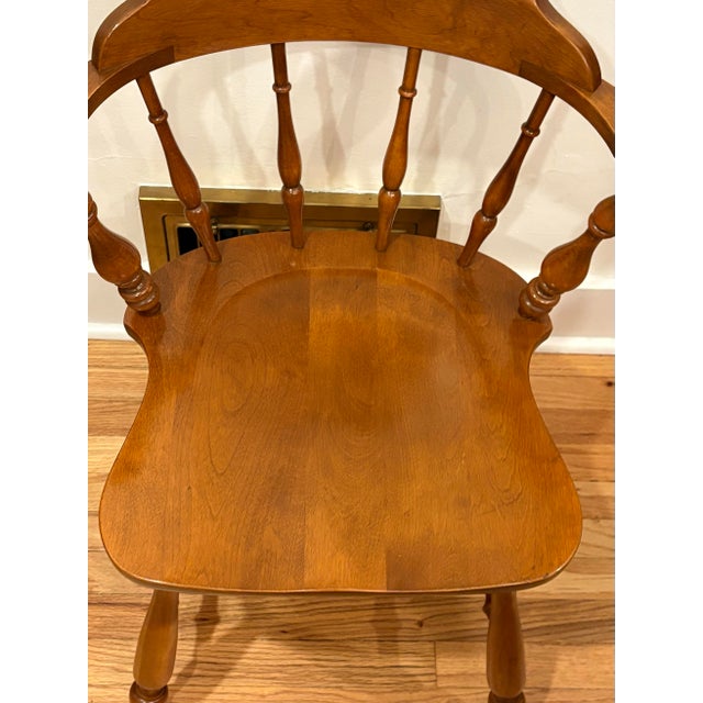 Ethan Allen Maple Early American Traditional Colonial Dining Chair For Sale In Denver - Image 6 of 9