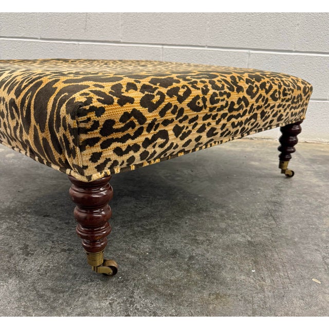 George Smith George Smith Standard Style Leopard Ottoman For Sale - Image 4 of 6