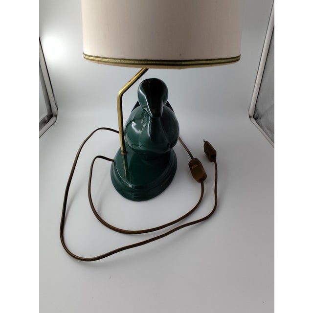 Green Pan Ceramic Duck Table Lamp from Goebel, 1970s For Sale - Image 8 of 10