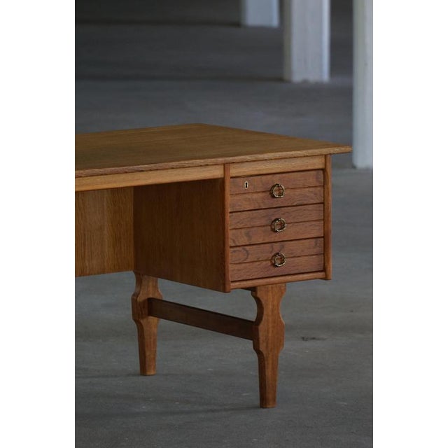 Brown Danish Freestanding Desk in Oak by Henning Kjærnulf, 1950s For Sale - Image 8 of 15