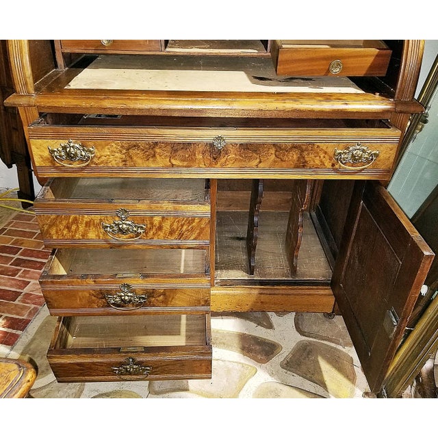Wood Antique American Cylinder Roll Top Secretary Desk For Sale - Image 7 of 9