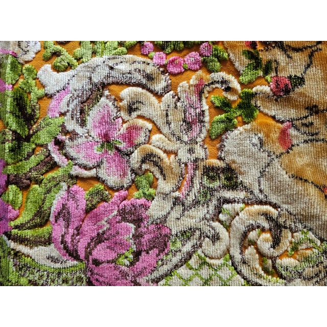 Vintage Italian Velvet Bedspread, 1950s For Sale - Image 9 of 13