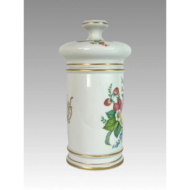 Limoges, France Limoges White Porcelain Summer Fruits & Wild Flowers Lidded Hand Painted Cannister Jar, Artist Signed, France For Sale - Image 4 of 11