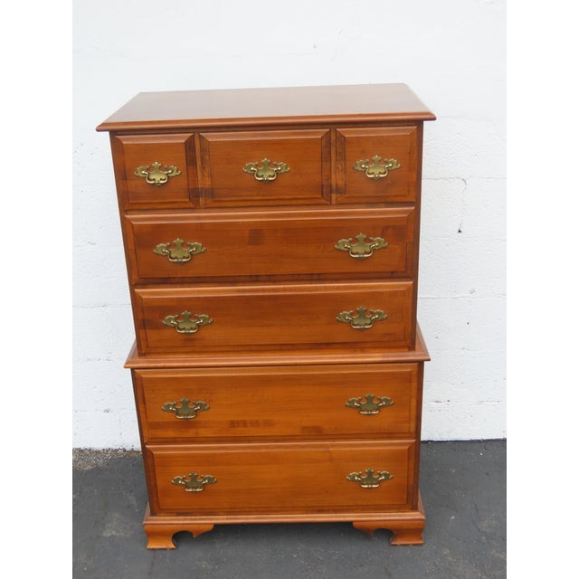 Tall Solid Maple Chest of Drawers 6655 For Sale - Image 13 of 14