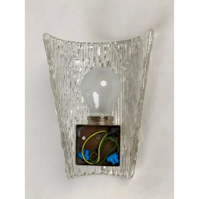 Mid-Century Textured Glass and Brass Wall Lights from J.T. Kalmar, 1950s, Set of 2 For Sale - Image 8 of 11