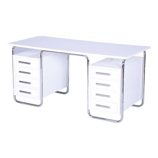 Bauhaus Writing Desk in Chrome-Plated Steel by Marcel Breuer, Czech, 1930s For Sale