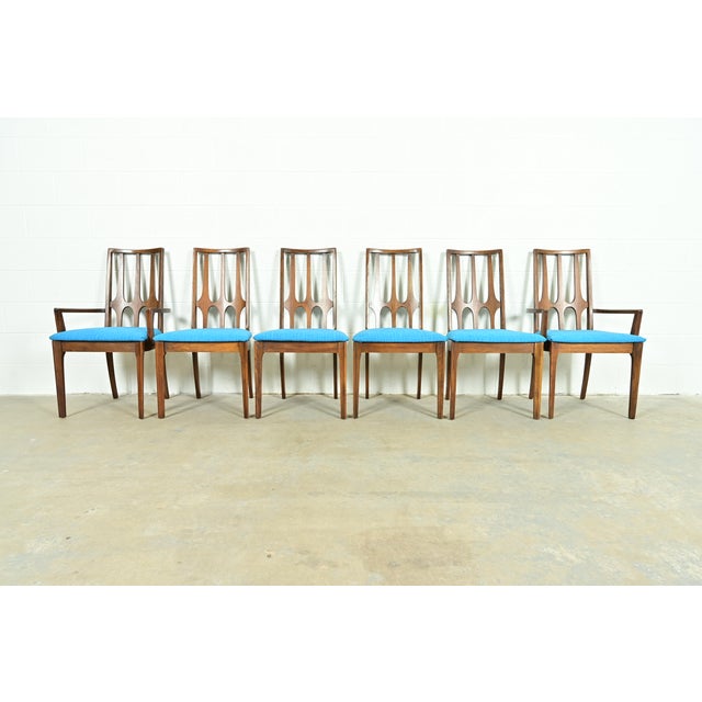 A gorgeous set of six Mid-Century Modern "Brasilia" dining chairs By Lenoir Chair Company (a subsidiary of Broyhill) USA,...
