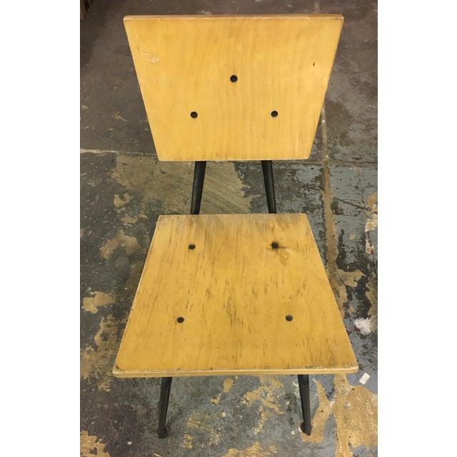 1990s Chipotle Chair by Bruce Gueswel Earlier Production Wood and Wrought Iron Industrial For Sale - Image 4 of 13