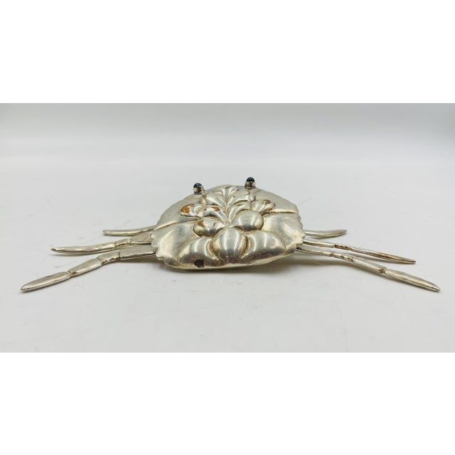 Metal 1980s Emilia Castillo Articulated Crab Sculpture, Silver Plated Brass, Mexican Art For Sale - Image 7 of 13