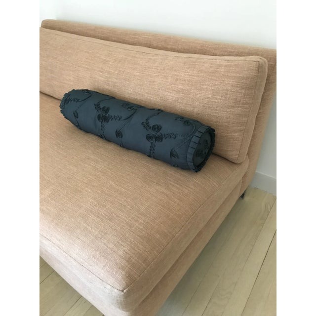 Traditional Bespoke Peacock Blue Bolster Pillows- Set of 2 For Sale - Image 3 of 6