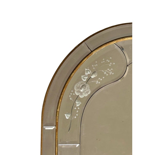 Italian Arched Wall Glass Mirror, 1980s For Sale - Image 3 of 11