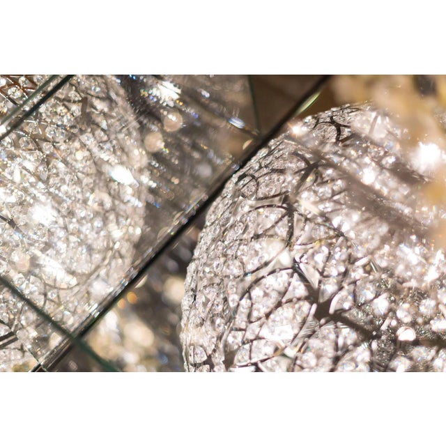 Contemporary Glass Roma Coffee Table with Arabesque Steel & Crystal Lamps from VGnewtrend For Sale - Image 3 of 7