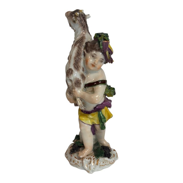 Young Shepherdess With Goat Figurine For Sale