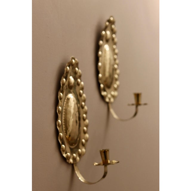 Mid-Century Swedish Brass Sconces, Set of 2 For Sale - Image 5 of 7