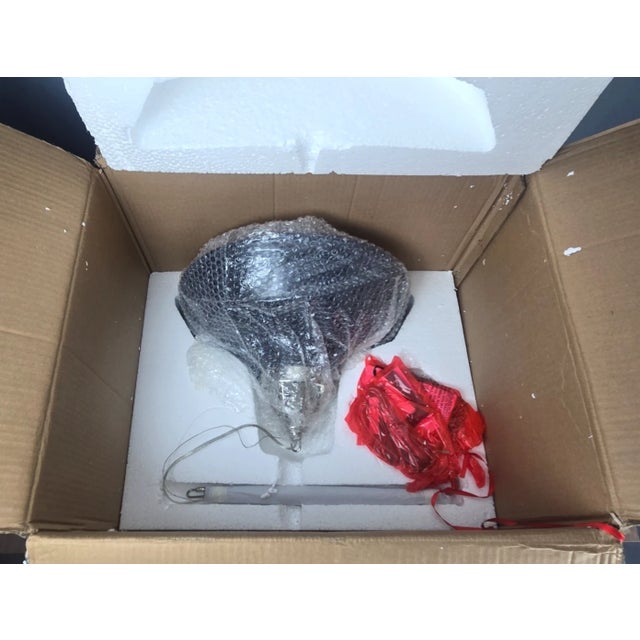 Regina Andrew Maine Large Navy Blue & Nickel Ceramic Pendant Light For Sale - Image 4 of 14