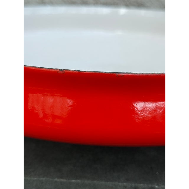 1960s Jens Quistgaard Dansk Red Enamel Paella Pan, France Ihq For Sale In New York - Image 6 of 7