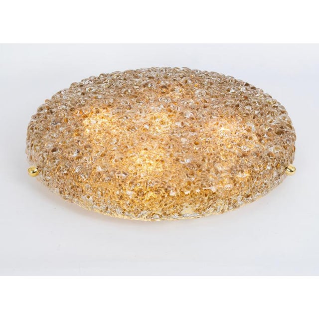 Round Murano Amber Bubble Flushmount Light attributed to Hillebrand, Germany, 1970s For Sale - Image 9 of 10