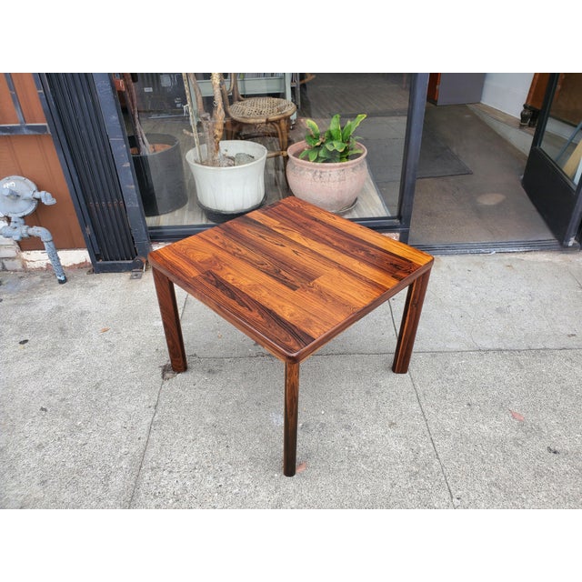Brick Red 1980s Rosewood Side Table For Sale - Image 8 of 12