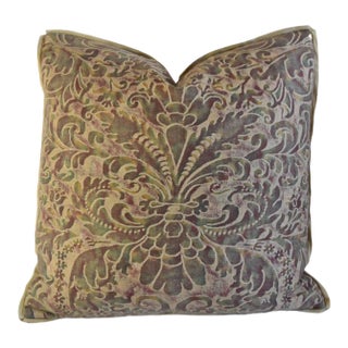 Stunning Italian Designer Mariano Fortuny Caravaggio Feather/Down Pillow For Sale