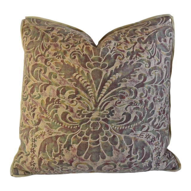 Stunning Italian Designer Mariano Fortuny Caravaggio Feather/Down Pillow For Sale
