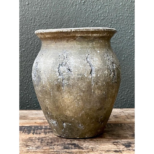 Ceramic Vintage Textured Ceramic Pottery Vase For Sale - Image 7 of 14