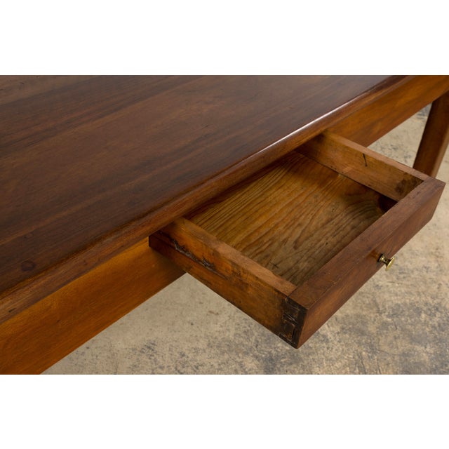 Late 19th Century French Provincial Walnut Farmhouse Table With Four Drawers For Sale - Image 15 of 18