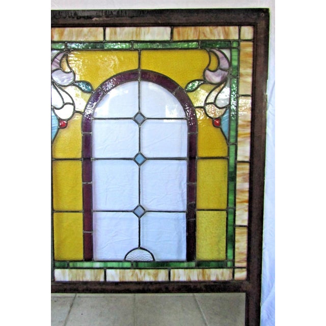 1880s Stained Glass Mirror Base Brooklyn Ice Cream Parlor Storefront Windows For Sale - Image 12 of 18
