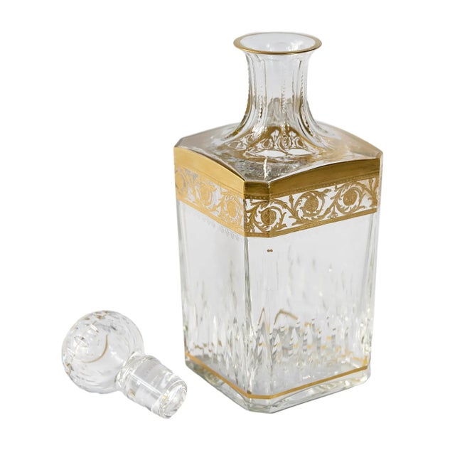 French Saint Louis Crystal Thistle Whiskey Carafe For Sale - Image 4 of 9