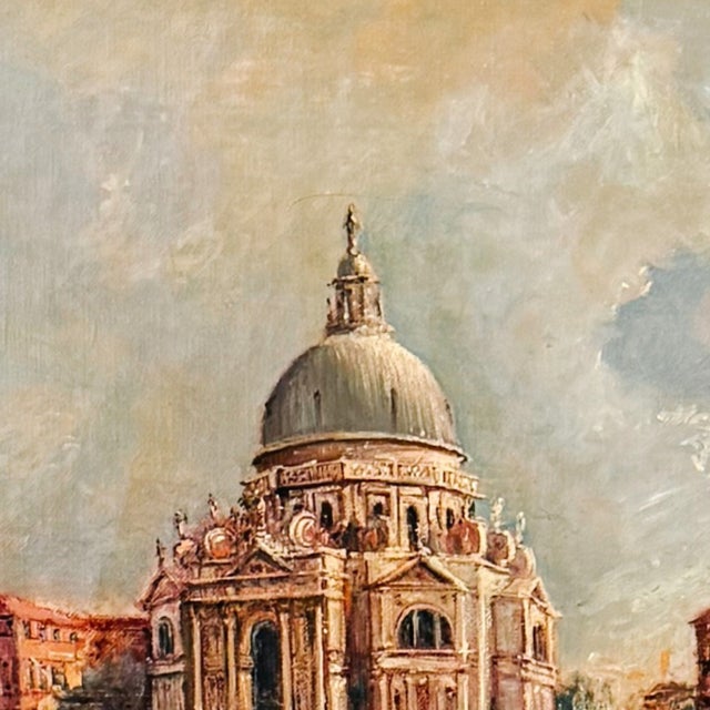 Traditional 1970s Armand Merizon Large Original Oil Painting "Horizons" Venice Grand Canal Impressionist For Sale - Image 3 of 9