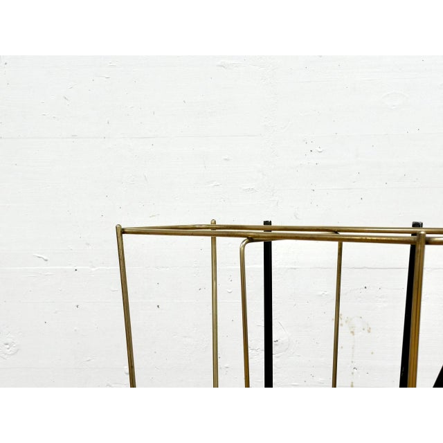 Black Mid-Century Umbrella Stand in Brass and Black Metal, 1960s For Sale - Image 8 of 17