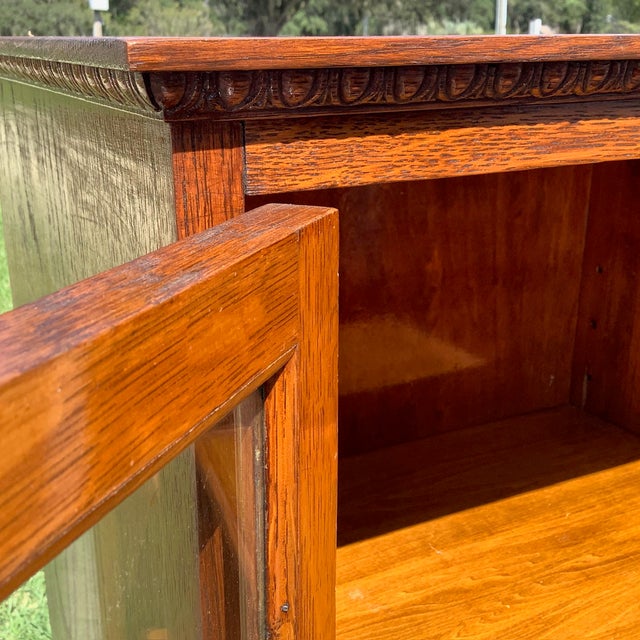 Antique Triple Oak Bookcase For Sale - Image 6 of 9